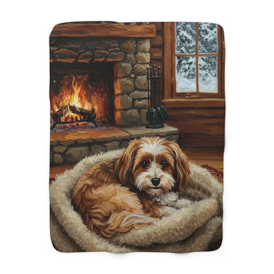 Acrylic Havanese - Winter Hearth | Sherpa Fleece Blanket