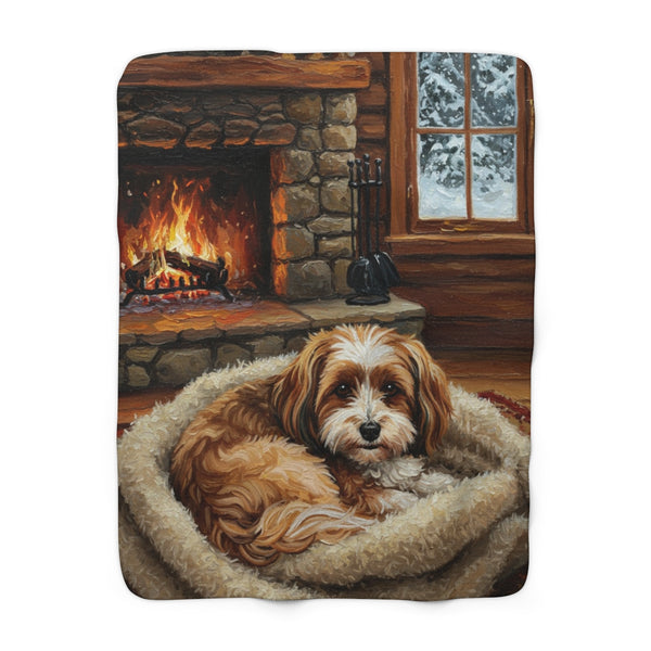 Acrylic Havanese - Winter Hearth | Sherpa Fleece Blanket