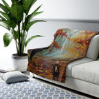 Labrador Retriever Acrylic sherpa blanket by Tritan, on sofa
