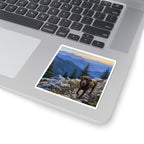 Labrador Retriever Acrylic vinyl sticker by Tritan, on a laptop