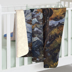 Labrador Retriever Acrylic sherpa blanket by Tritan, on bed