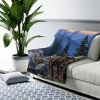 Labrador Retriever Acrylic sherpa blanket by Tritan, on sofa