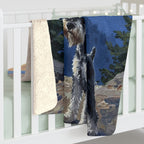 Miniature Schnauzer Acrylic sherpa blanket by Tritan, on bed