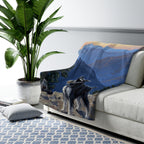 Miniature Schnauzer Acrylic sherpa blanket by Tritan, on sofa