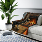 Miniature Schnauzer Acrylic sherpa blanket by Tritan, on sofa
