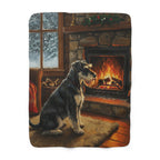 Miniature Schnauzer Acrylic sherpa blanket by Tritan, front