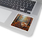 Pomeranian Acrylic vinyl sticker by Tritan, on a laptop