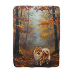 Pomeranian Acrylic sherpa blanket by Tritan, front