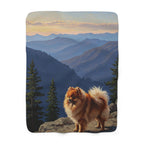 Pomeranian Acrylic sherpa blanket by Tritan, front
