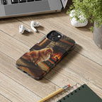 Pomeranian Acrylic tough phone case by Tritan, on a desk