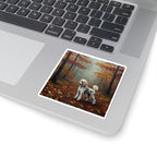 Poodle Acrylic vinyl sticker by Tritan, on a laptop