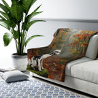 Poodle Acrylic sherpa blanket by Tritan, on sofa