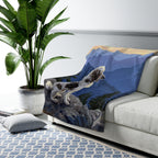 Poodle Acrylic sherpa blanket by Tritan, on sofa