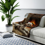 Poodle Acrylic sherpa blanket by Tritan, on sofa