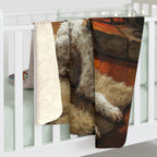 Poodle Acrylic sherpa blanket by Tritan, on bed