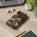 Poodle Acrylic tough phone case by Tritan, on a desk