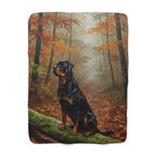 Rottweiler Cozy Set — 2-Piece Blanket + Mug Gift Set | Autumn Woods | Tritan