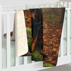 Rottweiler Acrylic sherpa blanket by Tritan, on bed