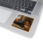 Rottweiler Acrylic vinyl sticker by Tritan, on a laptop