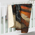 Rottweiler Acrylic sherpa blanket by Tritan, on bed