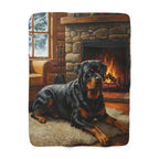 Rottweiler Acrylic sherpa blanket by Tritan, front
