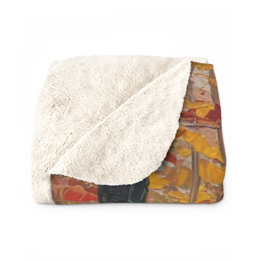 Acrylic Shih Tzu - Autumn Woods | Sherpa Fleece Blanket