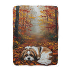 Shih Tzu Acrylic sherpa blanket by Tritan, front