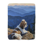 Shih Tzu Acrylic sherpa blanket by Tritan, front