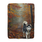 Siberian Husky Cozy Set — 2-Piece Blanket + Mug Gift Set | Autumn Woods | Tritan