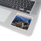 Siberian Husky Acrylic vinyl sticker by Tritan, on a laptop
