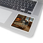 Siberian Husky Acrylic vinyl sticker by Tritan, on a laptop