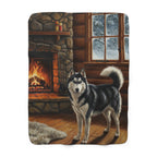 Siberian Husky Acrylic sherpa blanket by Tritan, front