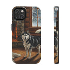 Siberian Husky Acrylic tough phone case by Tritan, front and side