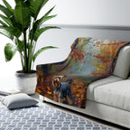 Yorkshire Terrier Acrylic sherpa blanket by Tritan, on sofa