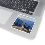 Yorkshire Terrier Acrylic vinyl sticker by Tritan, on a laptop