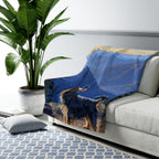 Yorkshire Terrier Acrylic sherpa blanket by Tritan, on sofa