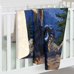Yorkshire Terrier Acrylic sherpa blanket by Tritan, on bed