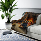 Yorkshire Terrier Acrylic sherpa blanket by Tritan, on sofa