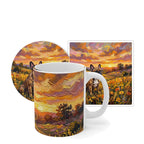French Bulldog Sunset Prairie Gift Set | Mug + Coaster + Sticker | Tritan