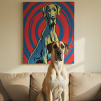 Great Dane Comic Art Canvas Print - Dynamic Pop Art Dog Wall Decor with Retro Halftone Style