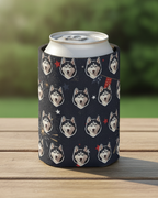 Siberian Husky America 250 Can Cooler, Patriotic Dog Art Drink Insulator, America 250 Gift, USA Pride Accessory