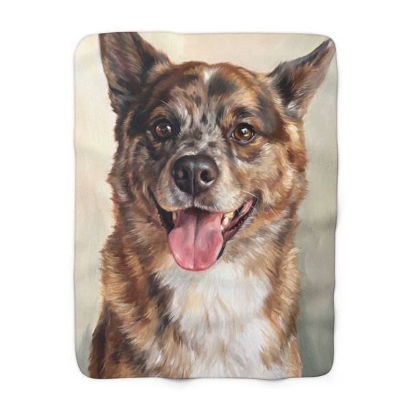 Apollo — Custom Shiba × Pomeranian Portrait Throw Blanket | Premium Dog Prints | Tritan