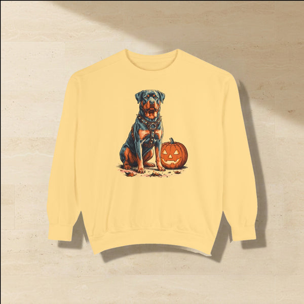 Rottweiler Halloween Sweatshirt | Hellhound Dog Comfort Colors Sweatshirt Gift
