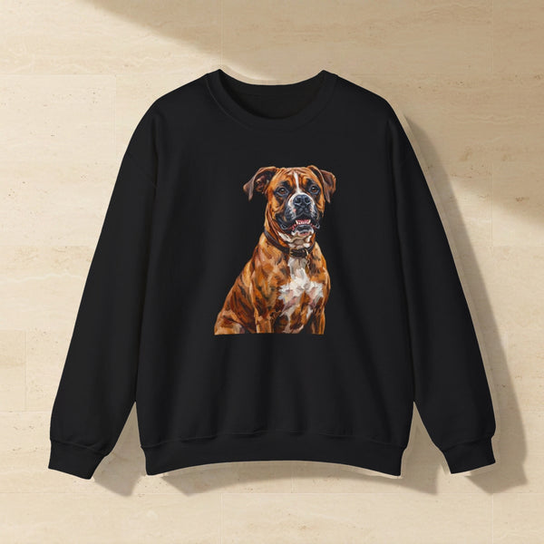 Boxer Sweatshirt | Painterly Dog Art Crewneck | Boxer Mom Gift | Cozy Pullover for Dog Lovers | Pet Portrait Apparel