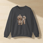 Havanese Sweatshirt laid flat on a warm limestone surface, shot from overhead