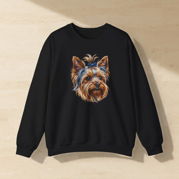 Yorkshire Terrier Sweatshirt | Painterly Dog Art Crewneck | Yorkie Mom Gift | Cozy Pullover for Dog Lovers | Pet Portrait Apparel