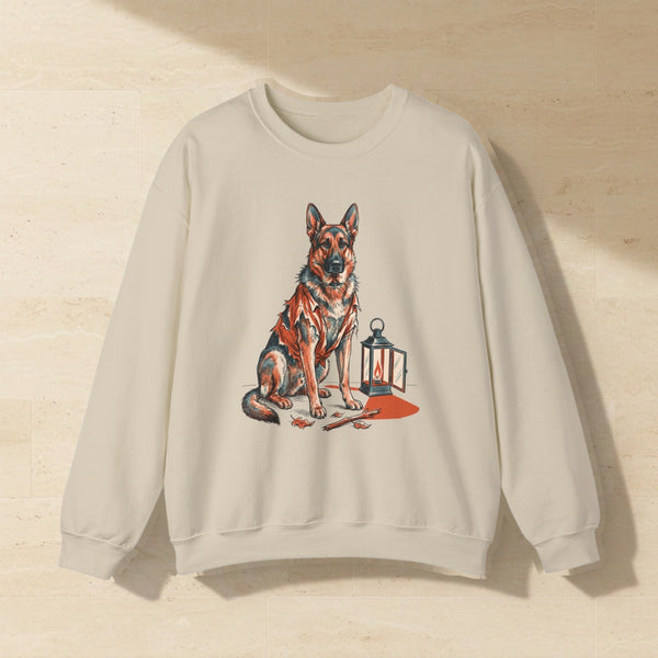 German Shepherd Halloween Crewneck | Werewolf Dog Crewneck Sweatshirt Gift