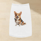 Pembroke Welsh Corgi Dog Shirt laid flat on a warm limestone surface, shot from overhead