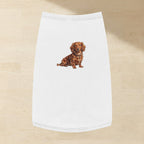 Dachshund Dog Shirt laid flat on a warm limestone surface, shot from overhead