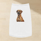 Great Dane Dog Shirt laid flat on a warm limestone surface, shot from overhead